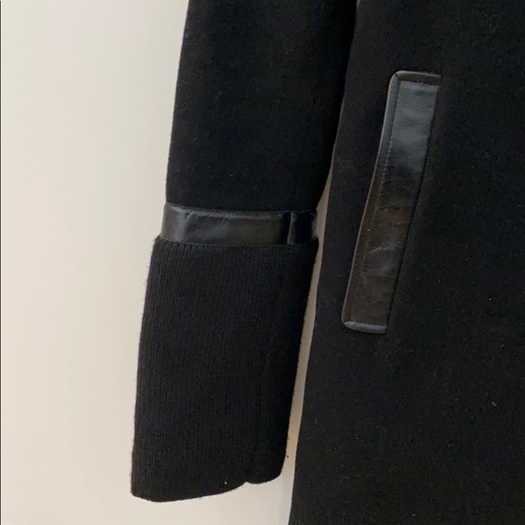MACKAGE Wool Peacoat XXS, black with leather trim - Picture 3 of 10
